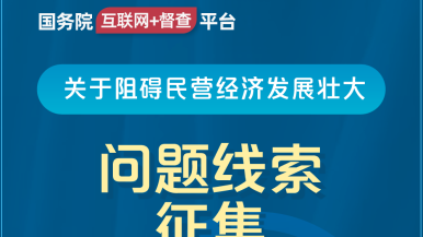 啊好爽用力插我视频免费国务院“互联网+督查”平台公开征集阻碍民营经济发展壮大问题线索